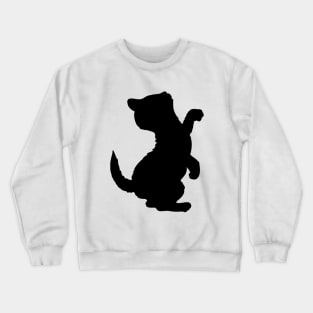 Little Baby Kitten Cat Standing Silhouette Crewneck Sweatshirt